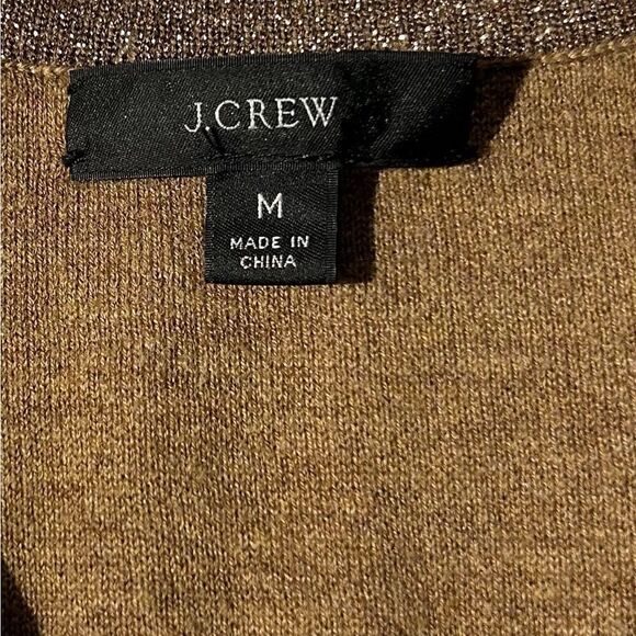 J. Crew Gold Shimmer Lurex® wrap sweater-jumpsuit Size Medium MSRP 198.00 - Picture 5 of 12